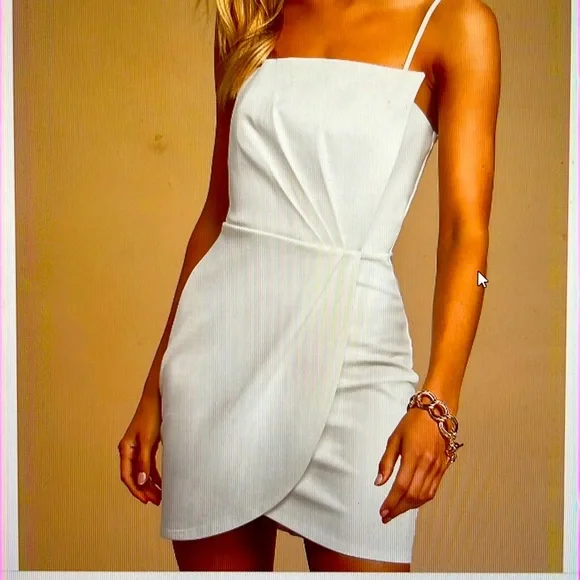 open lace back dress Lift You Up White A-Line Mini Dress | Square Neck
